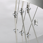 Люстра с тремя кольцами цвета хром и прозрачными хрустальными шарами по периметру Sacramento Transparent Balls Chandelier варинант исполнения - 10 | Loft Concept в Саратове