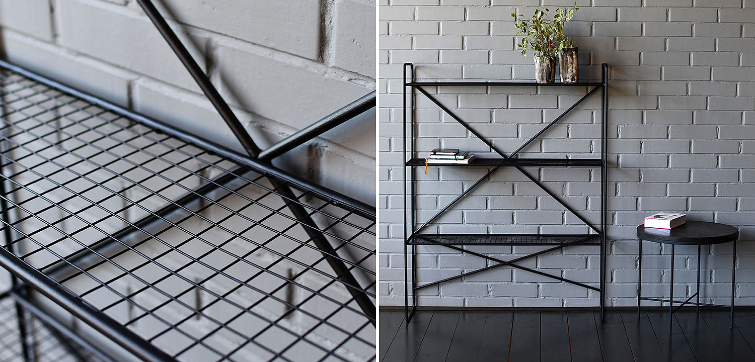 Стеллаж Ridley Black Industrial Metal Rust Rack Стеллаж Ridley Black Industrial Metal Rust Rack - Loft-Concept в Саратове