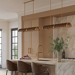 Люстра линейная полукруглой формы Wooden Horseshoe варинант исполнения - 6 | Loft Concept в Саратове