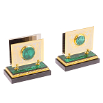 Настольный письменный набор из малахита с декором в виде лошади Leader Organizer варинант исполнения - 5 | Loft Concept в Саратове