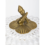 Конфетница прозрачная стеклянная на бронзовых ножках в виде морских коньков с крышкой в виде ракушки Eden Garden варинант исполнения - 2 | Loft Concept в Саратове