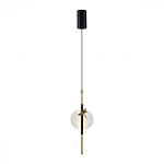 Подвесной светильник с шарообразным плафоном из алебастра и бронзовой декоративной стрекозой Alaris  варинант исполнения - 2 | Loft Concept в Саратове