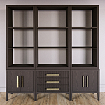 Модульный стеллаж Primo из трех составных элементов Темный орех варинант исполнения - 2 | Loft Concept в Саратове