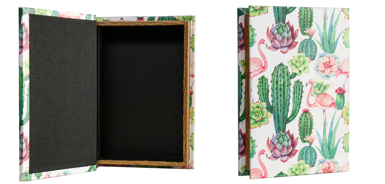 Шкатулка-книга Flamingos and Cacti Mirror Book Box Шкатулка-книга Flamingos and Cacti Mirror Book Box - Loft-Concept в Саратове