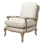 Кресло со спинкой из ротанга Ellie Rattan Armchair beige print flax варинант исполнения - 3 | Loft Concept в Саратове