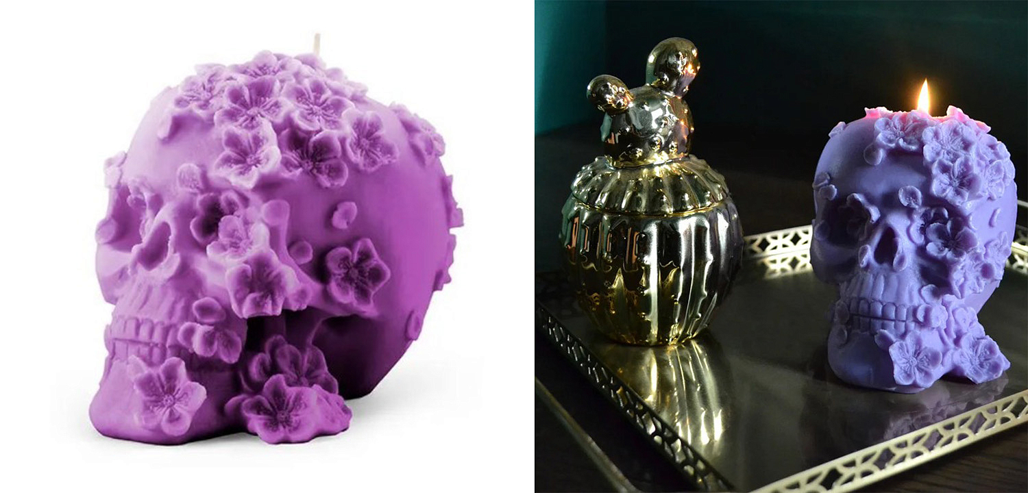 Свеча Purple Flowers Skull Свеча Purple Flowers Skull - Loft-Concept в Саратове