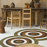 Ковер круглый из хлопка с контрастным узором Bullseye 150 варинант исполнения - 6 | Loft Concept в Саратове