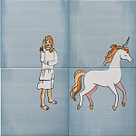 Плитка с узором Девочка единорог варинант исполнения - 1 | Loft Concept в Саратове