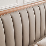 Кровать двуспальная с мягким изголовьем Moon Walnut Bed варинант исполнения - 8 | Loft Concept в Саратове