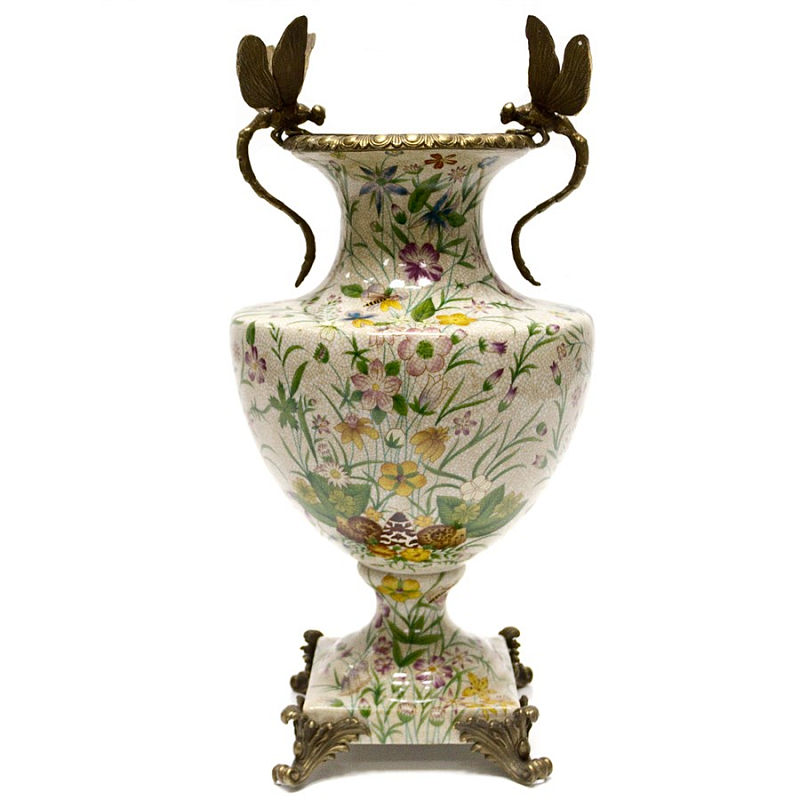 Фарфоровая ваза Vase on Pedestal Мульти Бронза в Саратове | Loft Concept 