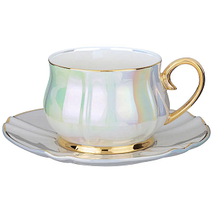 Чайная пара из фарфора 200 мл Porcelain Pearl