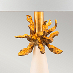 Настольная лампа с декоративным элементом золотого цвета и цилиндрическим абажуром из папье-маше светлого оттенка Flambeau варинант исполнения - 2 | Loft Concept в Саратове