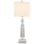 Настольная лампа с прямоугольным тканевым абажуром на белом мраморном основании Silver Threads варинант исполнения - 2 | Loft Concept в Саратове