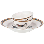 Сервиз обеденный из фарфора с изображением лошадей на 6 персон 23 предмета Porcelain Horse Set  варинант исполнения - 1 | Loft Concept в Саратове