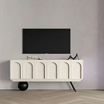 Дизайнерский комод с фактурным фасадом и чёрной ножкой в форме шара Samanta варинант исполнения - 3 | Loft Concept в Саратове