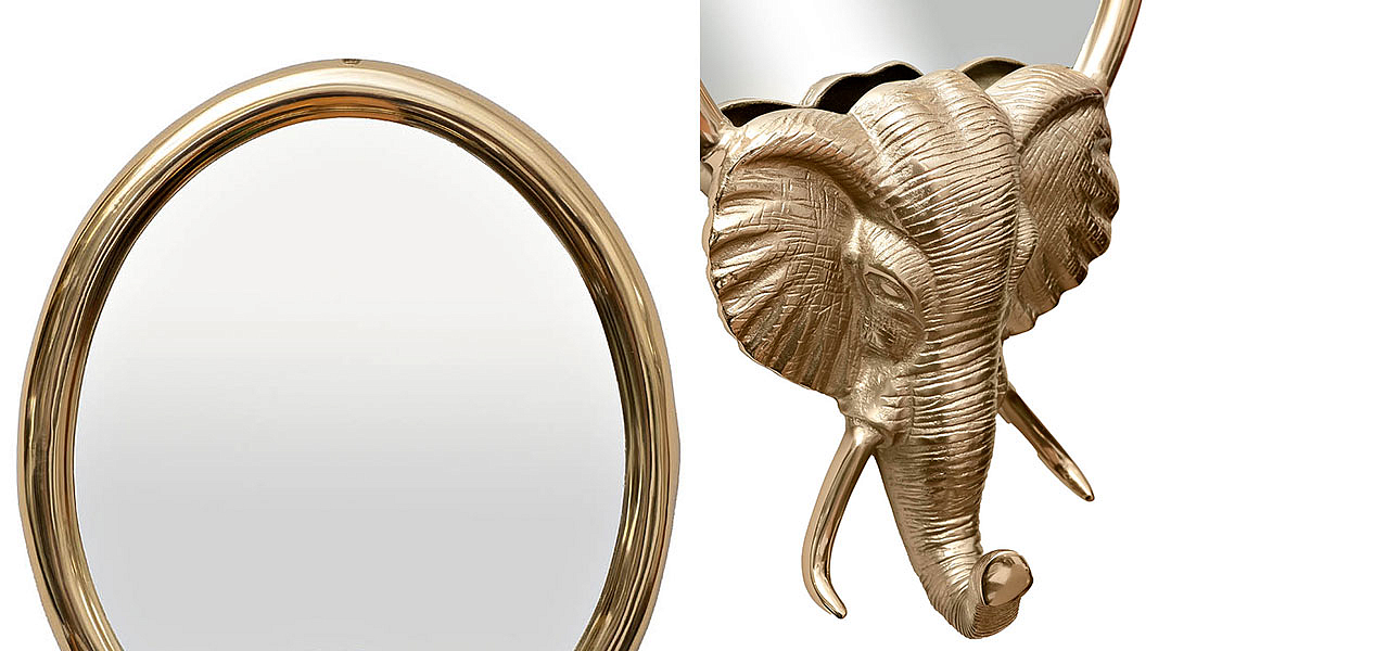 Зеркало с декором слона Gold Elephant Зеркало с декором слона Gold Elephant - Loft-Concept в Саратове
