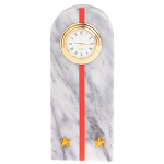 Часы погон МВД подарочные настольные из натурального камня Мрамор Military Clock варинант исполнения - 10 | Loft Concept в Саратове