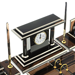 Настольный письменный набор с часами из природного камня обсидиана Team leader варинант исполнения - 5 | Loft Concept в Саратове