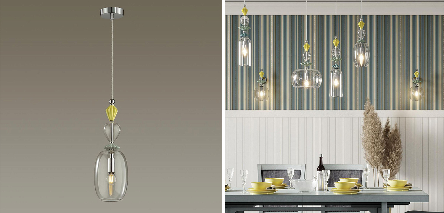 Подвесной светильник Iris Glas hanging lamp candy B chrome Подвесной светильник Iris Glas hanging lamp candy B chrome - Loft-Concept в Саратове