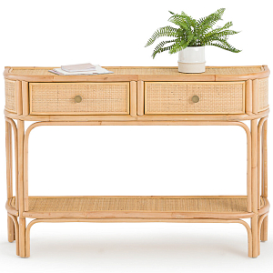 Консоль из плетеного ротанга с ящиками Armelle Rattan Console