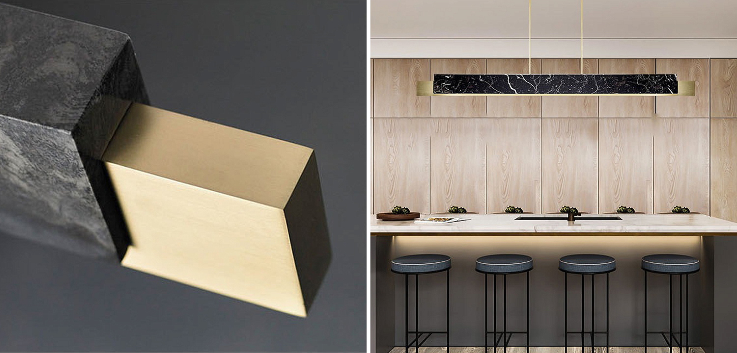 Люстра Leonce Marble Linear Chandelier Brass Люстра Leonce Marble Linear Chandelier Brass - Loft-Concept в Саратове