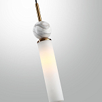 Подвесной светильник с цилиндрическим матовым плафоном и декоративным шаром из камня Orb Essence варинант исполнения - 5 | Loft Concept в Саратове