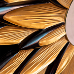 Зеркало-солнце в раме золотого и черного цвета Rays of Peace варинант исполнения - 2 | Loft Concept в Саратове