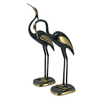 Статуэтка бронзовая пара Журавли синие Bronze Birds варинант исполнения - 1 | Loft Concept в Саратове