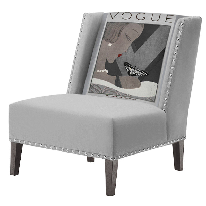 FUN Armchair  Vogui II Gray Дизайнерское кресло с цветным принтом Серый в Саратове | Loft Concept 