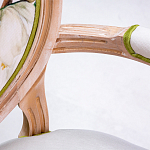 Стул с подлокотниками золотистый из бука с изображением птиц и цветов Blooming Birds 2 варинант исполнения - 3 | Loft Concept в Саратове