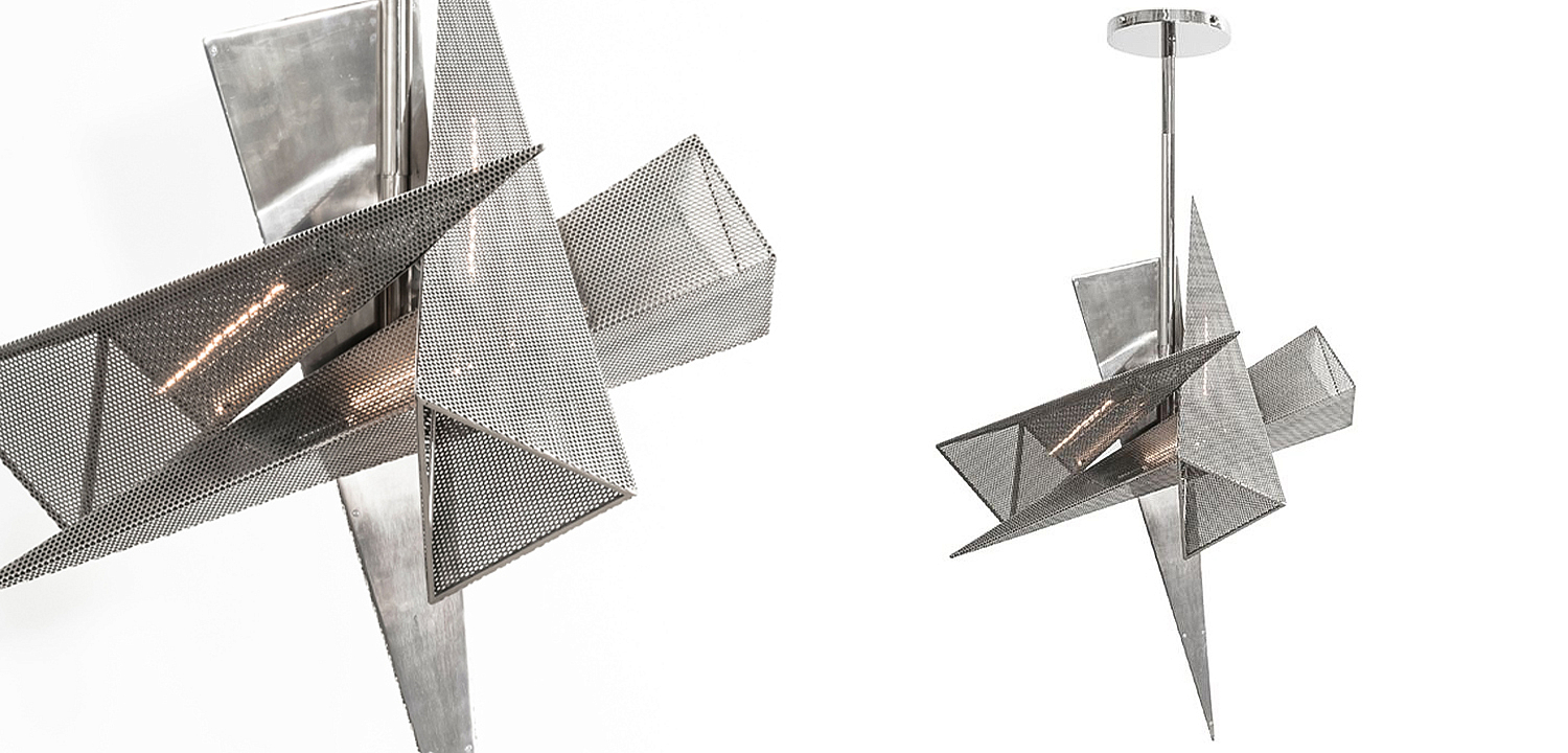 Люстра Susan Hornbeak TRYSTAN CHANDELIER - Silver Leafed Perforated Steel Pyramids Silver Люстра Susan Hornbeak TRYSTAN CHANDELIER - Silver Leafed Perforated Steel Pyramids Silver - Loft-Concept в Саратове