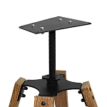 Барный стул со спинкой и мягкой обивкой с ромбами на 4-х деревянных ножках Бежевый Велюр Ava Charm варинант исполнения - 6 | Loft Concept в Саратове