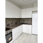 Угловой кухонный гарнитур белый и столешница под мрамор Gene Kitchen Set варинант исполнения - 2 | Loft Concept в Саратове