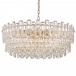 Круглая люстра с хрустальными подвесками на золотистом каркасе Gorgeous Crystal Light варинант исполнения - 9 | Loft Concept в Саратове