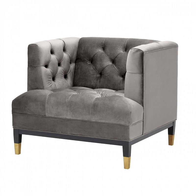 Кресло Eichholtz Chair Castelle Grey Серый Черный Латунь Кресло Eichholtz Chair Castelle Grey Серый Черный Латунь в Саратове | Loft Concept