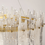 Люстра круглая с прозрачными стержнями разной длины Textured Glass Chandelier варинант исполнения - 7 | Loft Concept в Саратове