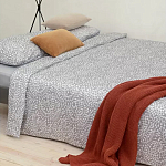 Постельное белье серого цвета с рисунком 200х220 см Blossom Essence варинант исполнения - 5 | Loft Concept в Саратове