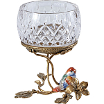 Чаша на ножке из стекла с бронзовыми элементами Bronze Branch варинант исполнения - 1 | Loft Concept в Саратове