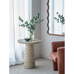 Столик приставной с круглой столешницей Textured Cream Table варинант исполнения - 7 | Loft Concept в Саратове