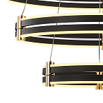 Люстра светодиодная с 3-мя плафонами в форме колец из акрила и алюминия с пультом для регулировки света Ring Horizontal Anthracite варинант исполнения - 4 | Loft Concept в Саратове