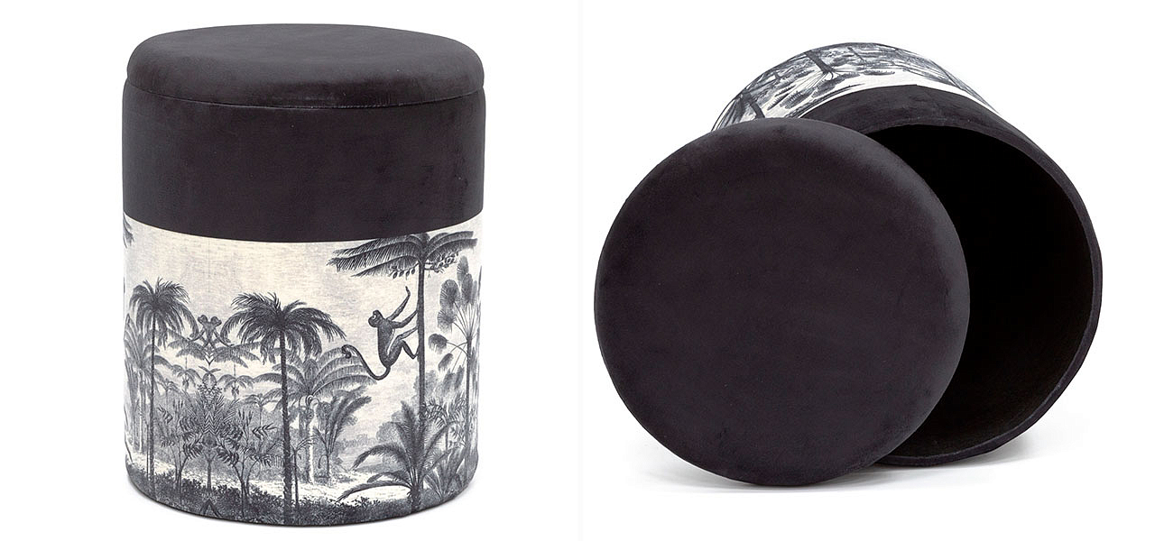 Пуф PUF Jungle Print с крышкой Пуф PUF Jungle Print с крышкой - Loft-Concept в Саратове
