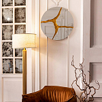 Зеркало кругле с декоративной золотой вставкой Golden Tree варинант исполнения - 3 | Loft Concept в Саратове