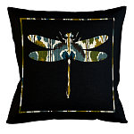 Подушка декоративная стрекоза сине-зелёный орнамент Ikat Pattern варинант исполнения - 1 | Loft Concept в Саратове