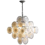 Люстра  с каскадом из круглых декоративных элементов  White Clear Glass Chandelier варинант исполнения - 1 | Loft Concept в Саратове