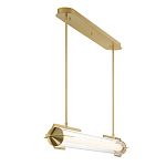 Подвесной светильник линейный золотого цвета с длинной цилиндрической стеклянной трубкой Eurofase варинант исполнения - 4 | Loft Concept в Саратове