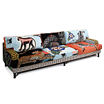 Большой Трехместный Диван с цветным принтом Qalakabusha Large Sofa варинант исполнения - 3 | Loft Concept в Саратове