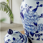 Ваза с крышкой и синим цветочным узором Blue & White Ornament  варинант исполнения - 6 | Loft Concept в Саратове