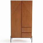 Шкаф с геометрическим рисунком на дверцах Anders Dark Wood варинант исполнения - 1 | Loft Concept в Саратове