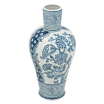 Ваза с голубым цветочным рисунком 43 см Blue & White Ornament варинант исполнения - 1 | Loft Concept в Саратове