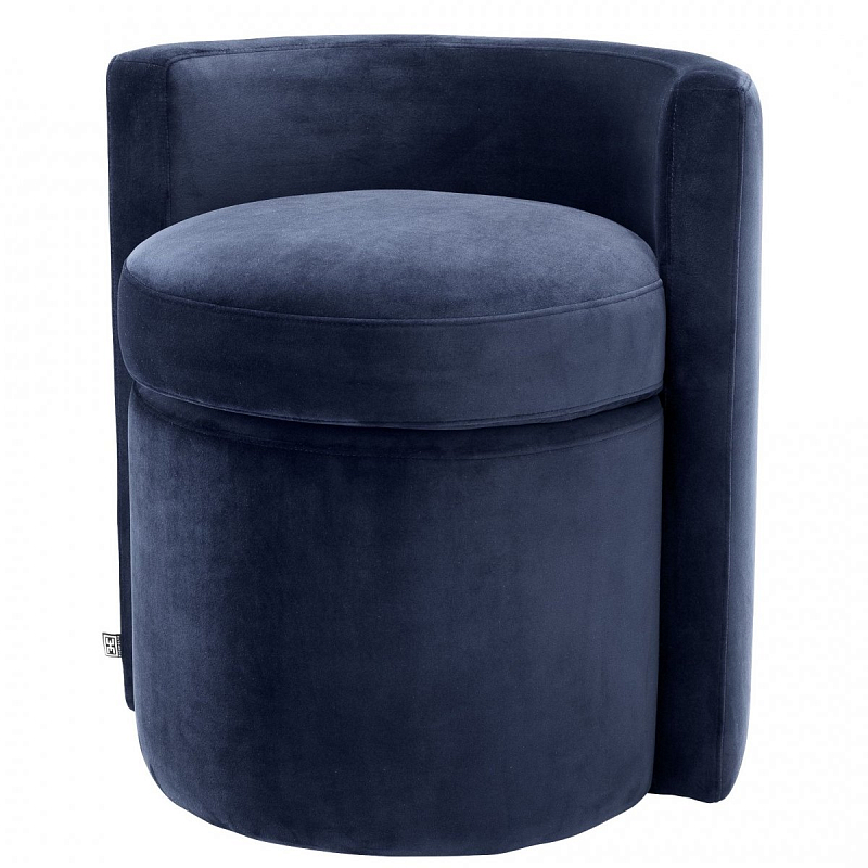 Кресло Eichholtz Stool Arcadia midnight blue Темно-синий Кресло Eichholtz Stool Arcadia midnight blue Темно-синий в Саратове | Loft Concept